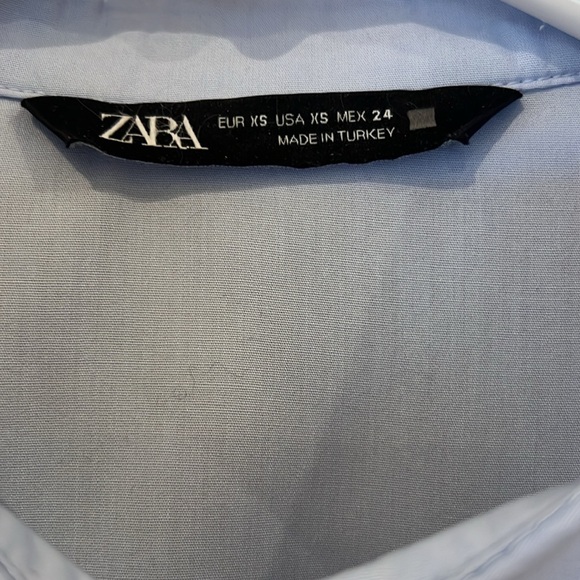 🌸🌼💙 Zara Vented Poplin Occasion Light Blue Shirt EUC - Picture 5 of 6